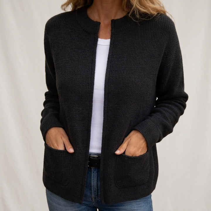 Colette | Gilet zippé en maille chaude à poches