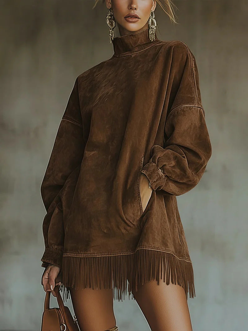 Nicole | Pull ample à franges bohème
