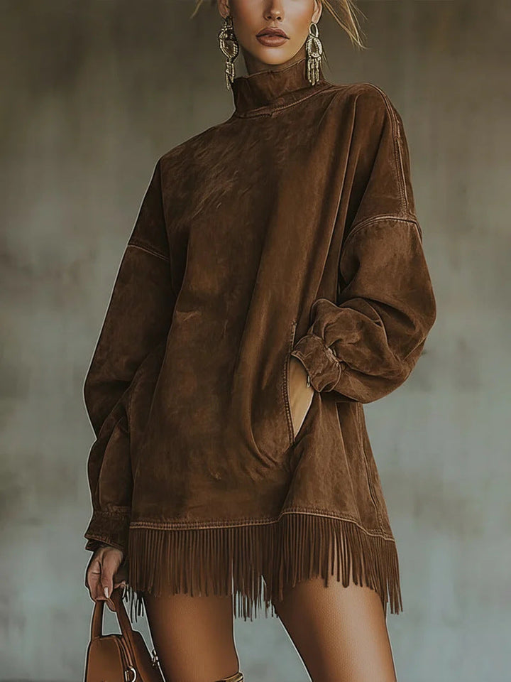Nicole | Pull ample à franges bohème