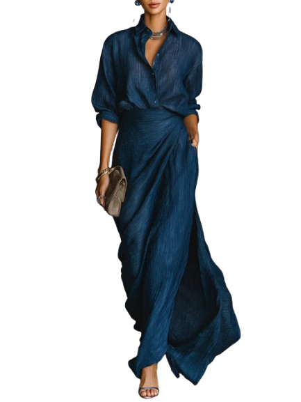 Solène | Ensemble chemise et jupe longue