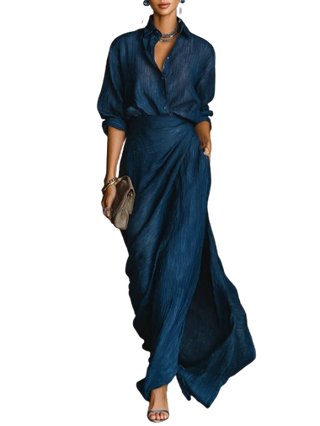 Solène | Ensemble chemise et jupe longue