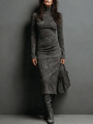 Constance | Robe midi marron