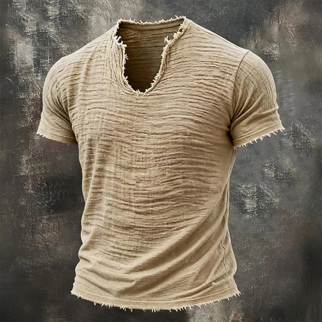 Sébastien | T-shirt à col en v texturé