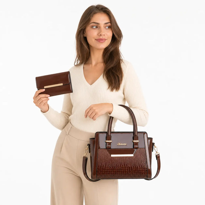 Agathe Paris | Ensemble sac et portefeuille en cuir