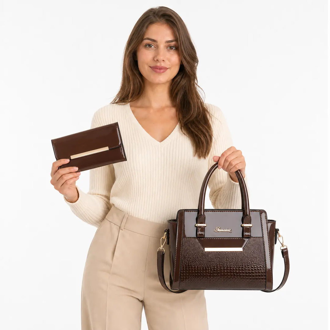 Agathe Paris | Ensemble sac et portefeuille en cuir
