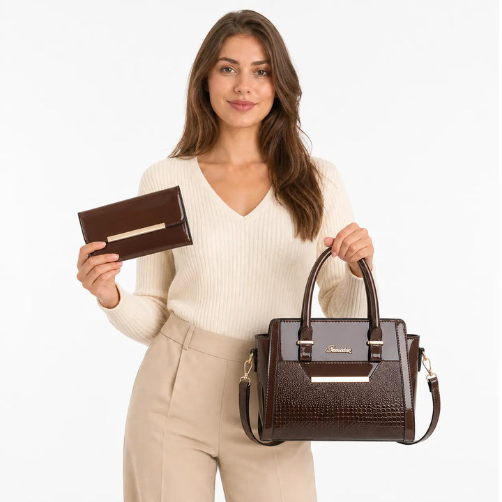 Agathe Paris | Ensemble sac et portefeuille en cuir