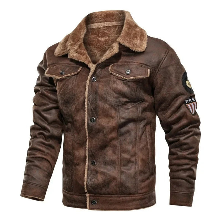 Robin | Veste en cuir doublée polaire