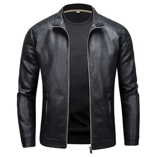 Jérôme | Veste en cuir à col montant