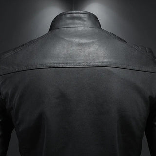 Jérôme | Veste en cuir à col montant