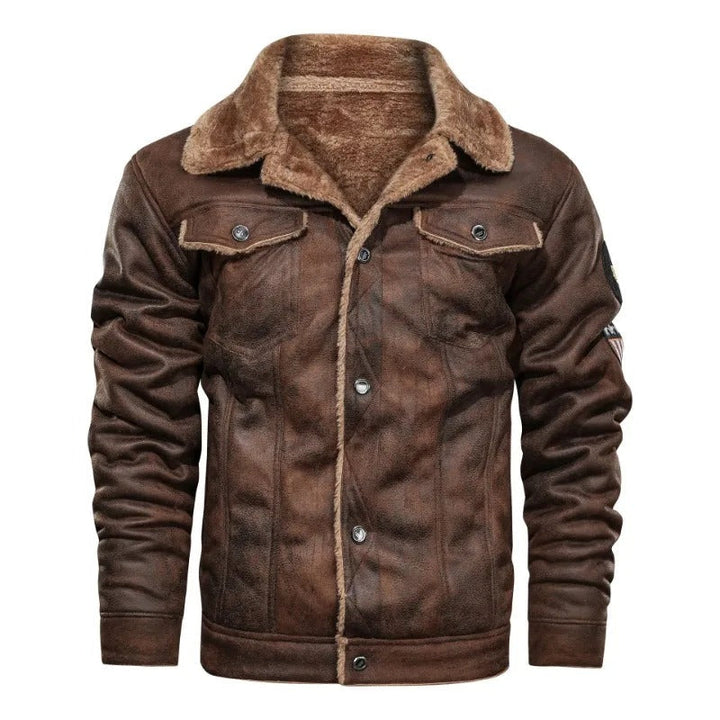 Robin | Veste en cuir doublée polaire