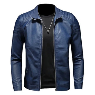 Jérôme | Veste en cuir à col montant