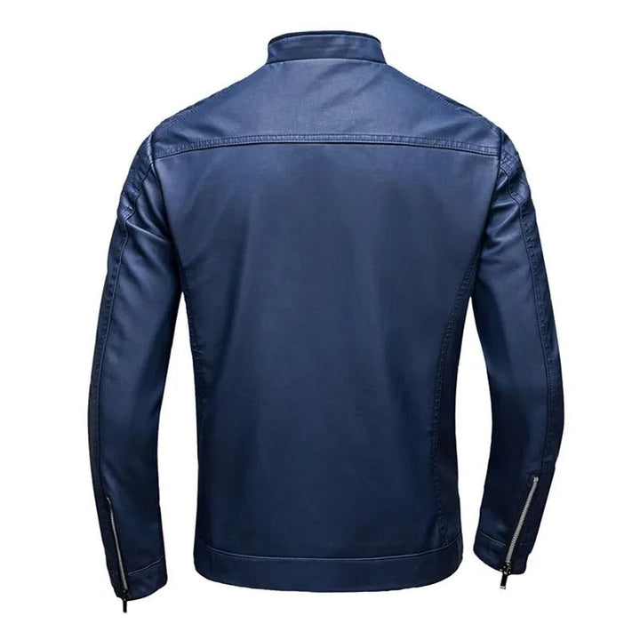 Jérôme | Veste en cuir à col montant