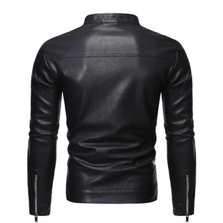 Rémi | Veste en cuir à col montant