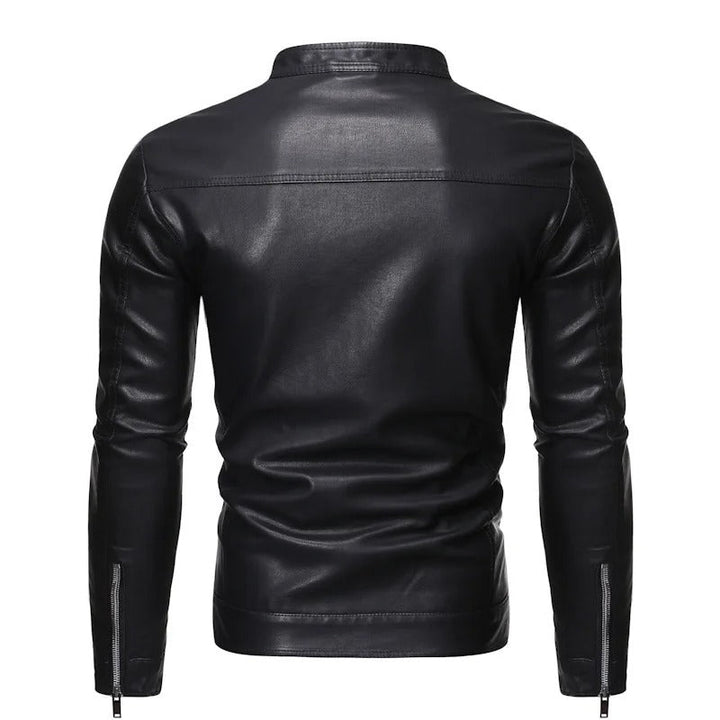 Rémi | Veste en cuir à col montant