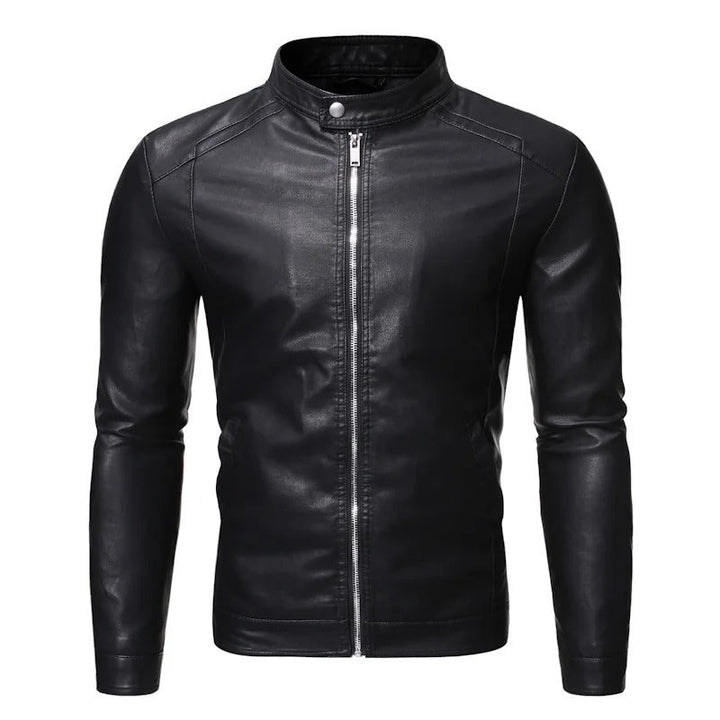 Rémi | Veste en cuir à col montant