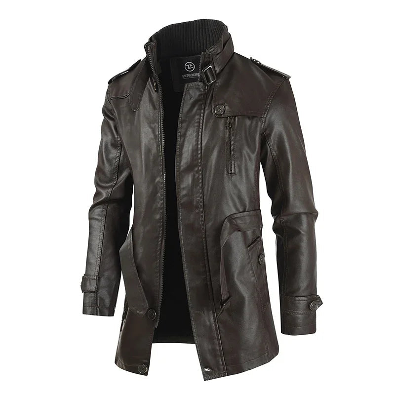 Thibault | Veste longue de motard en cuir