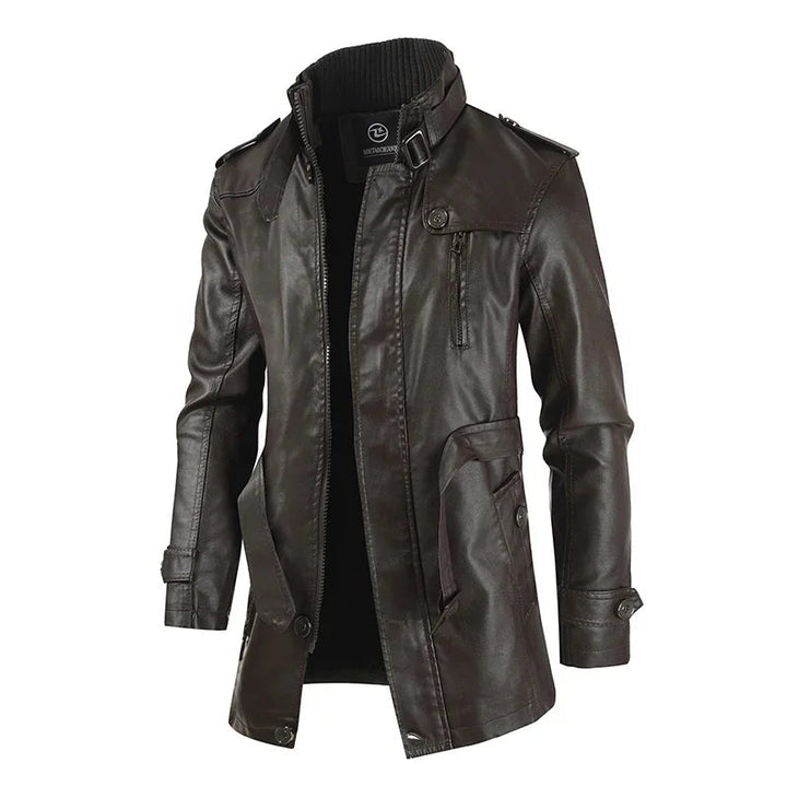 Thibault | Veste longue de motard en cuir