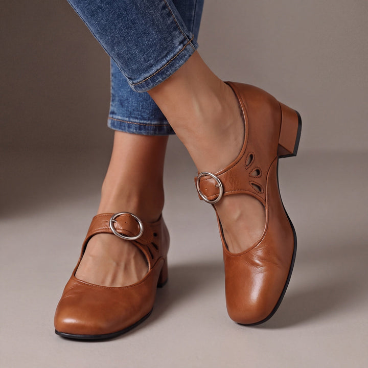 Véronique | Babies en cuir à talon