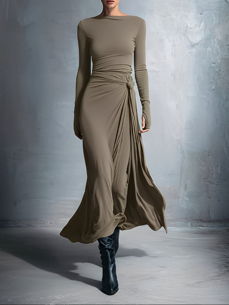 Éléa | Robe longue à nœud latéral