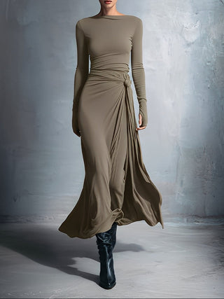 Éléa | Robe longue à nœud latéral