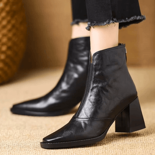 Mathilde | Bottines en cuir à talon bloc