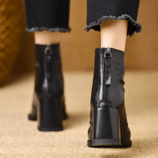 Mathilde | Bottines en cuir à talon bloc