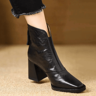 Mathilde | Bottines en cuir à talon bloc