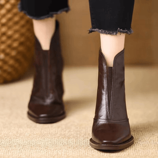 Mathilde | Bottines en cuir à talon bloc