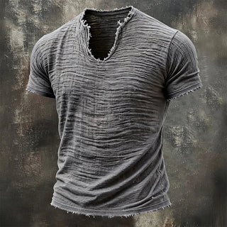Sébastien | T-shirt à col en v texturé